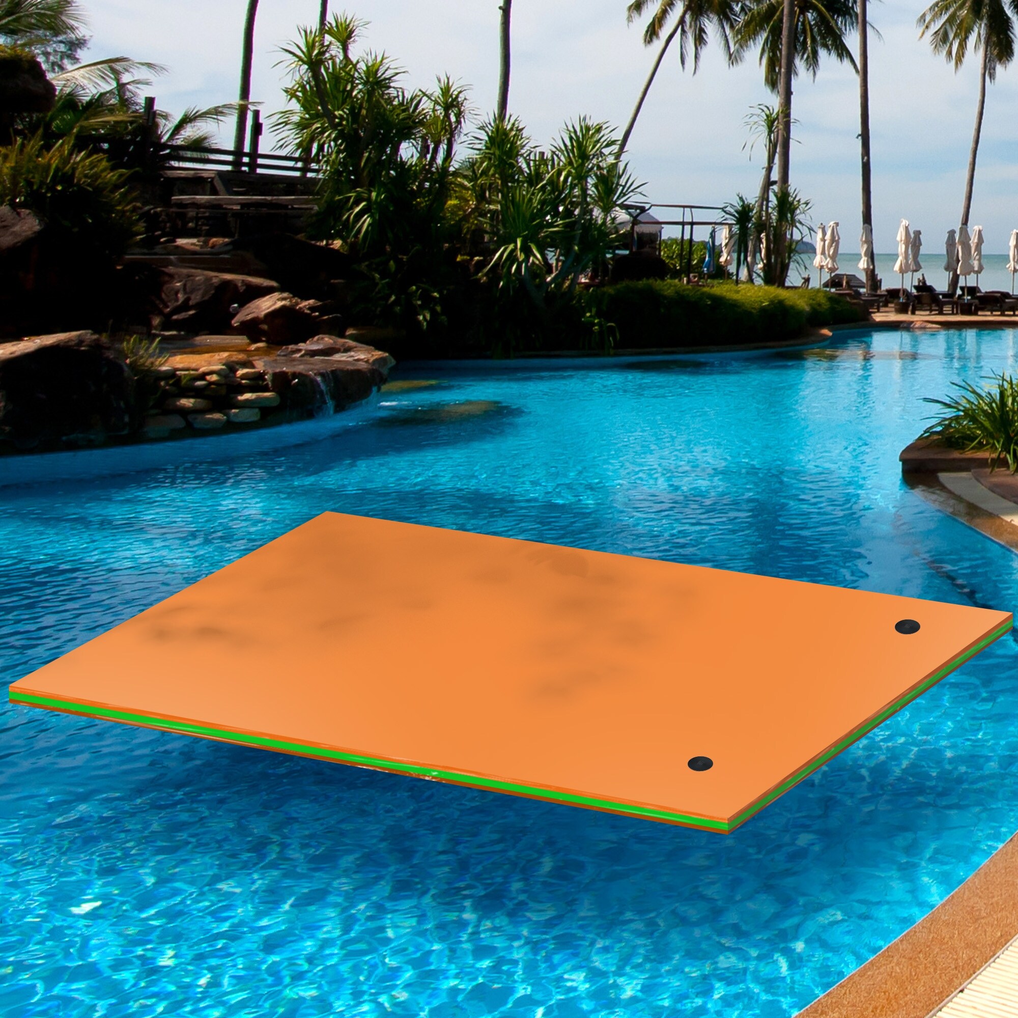 Moasis 9' X 6' Lily Pad Floating Mat Water Mat Inflatable Rafts