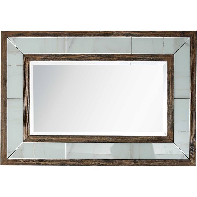 HomeRoots 32" Brown Wood Framed Accent Mirror - 47.2' X '31.5' X '1