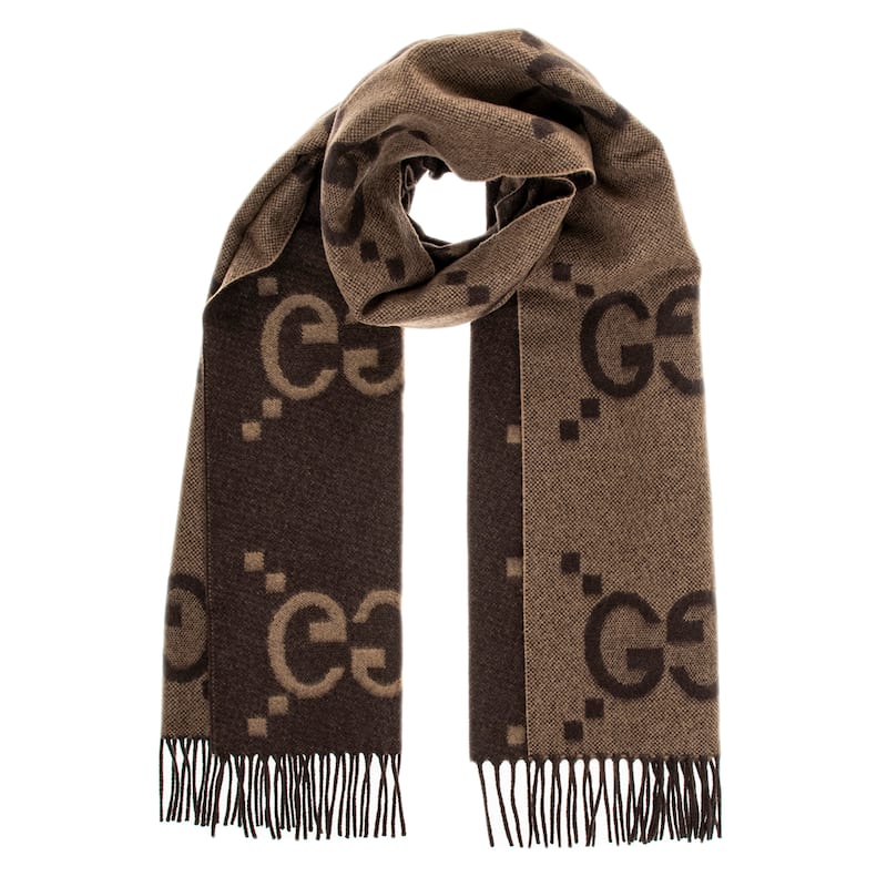 Gucci GG Jacquard Cashmere Scarf