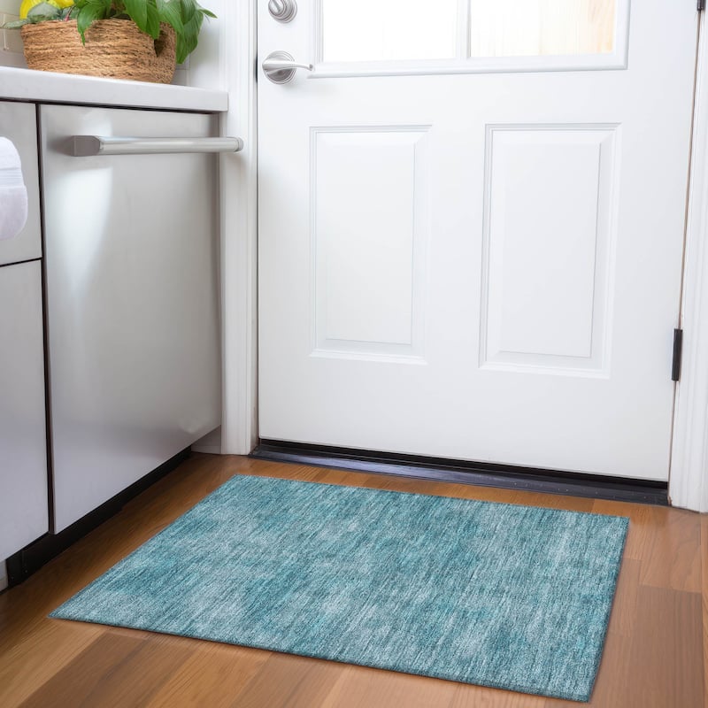 Premium Washable Super Soft Solid Ombre Mayfield Rug - Teal - 1'8" x 2'6"