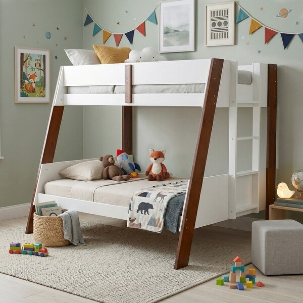 Furniture of America Zylen Twin Over Full Bunk Bed - Bed Bath