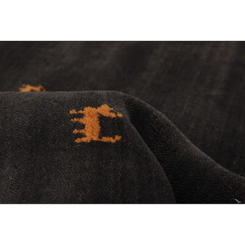 Kashkuli Gabbeh Grey Rug 3'10" x 3'9" - 3'10 x 3'9