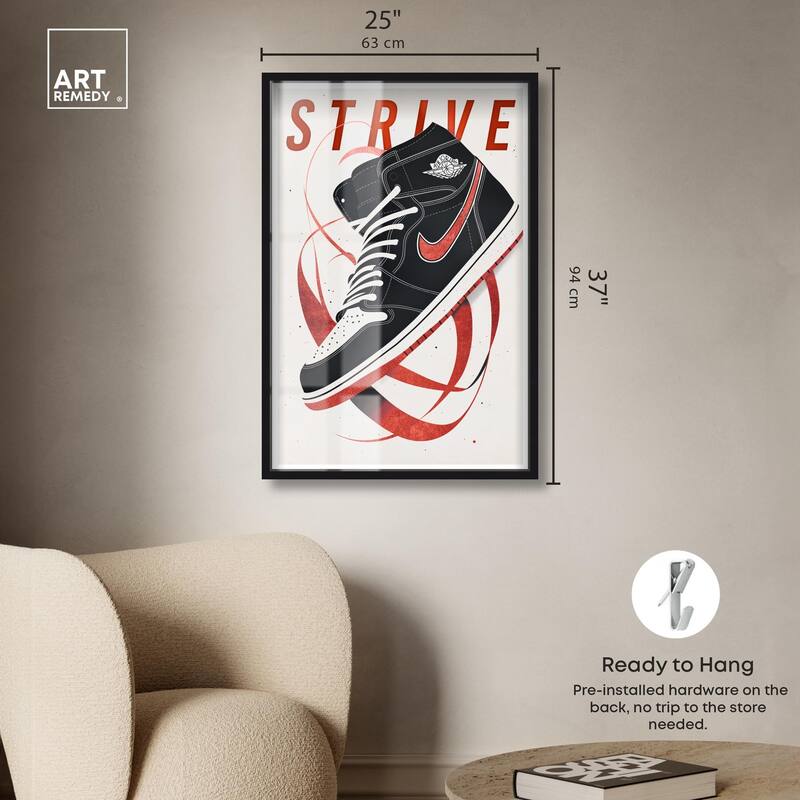 Red Ribbon Sneaker Shadowbox by Art Remedy
