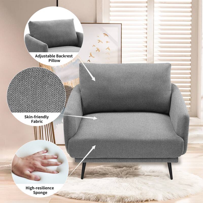 Karaka 37.5"W Oversized Armchair Leisure Sofa Accent Chair (Set of 2)
