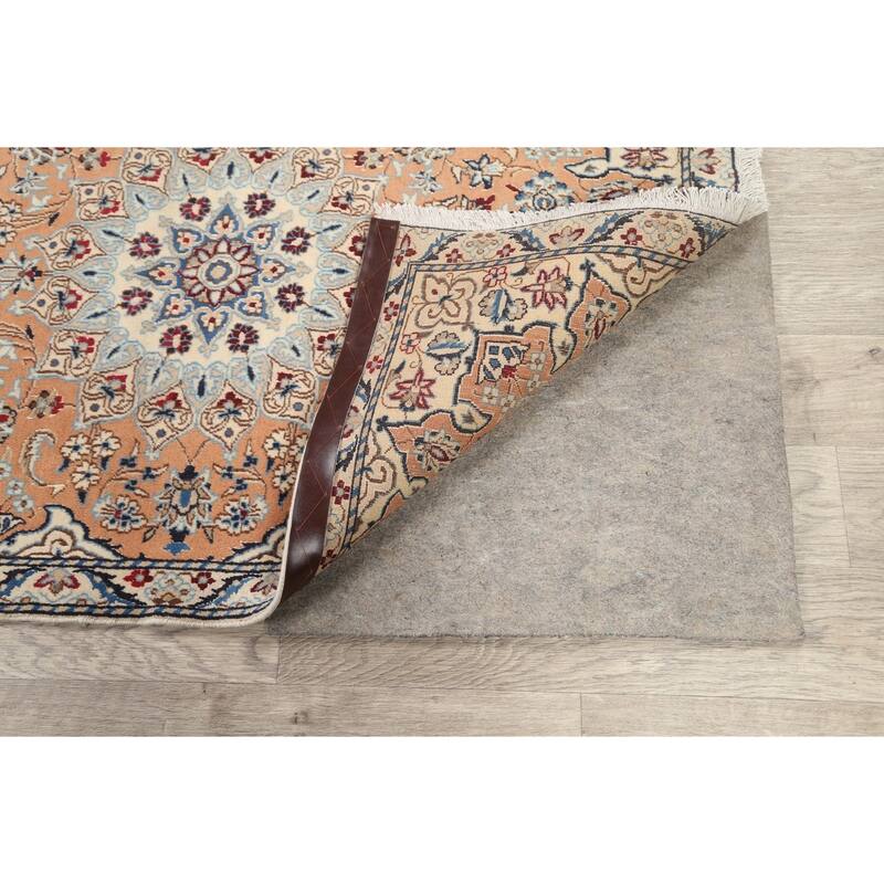 Vegetable Dye Floral Nain Persian Area Rug Hand-knotted Wool Carpet - 2'11" x 4'6"