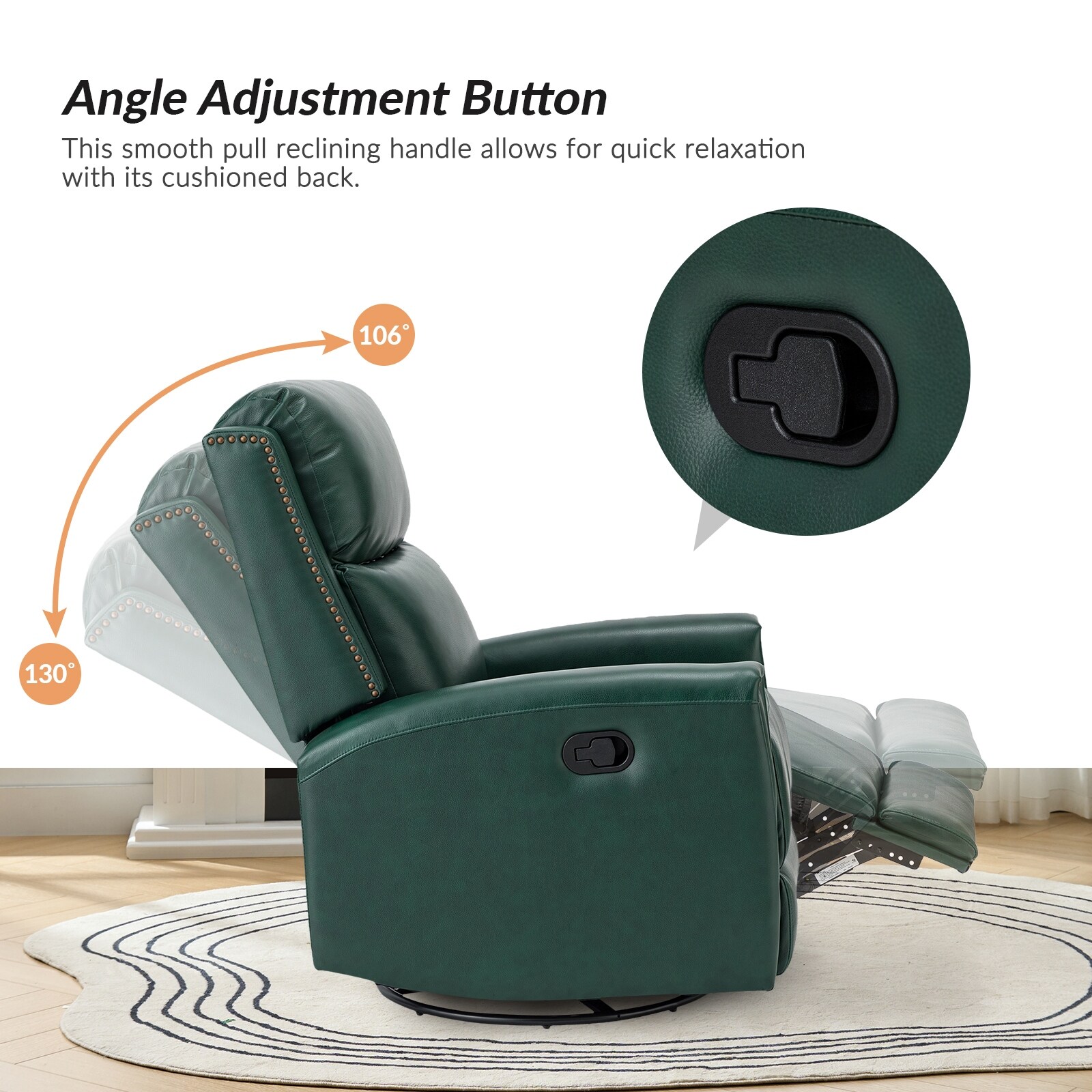 Robyn wingback rocking recliner top