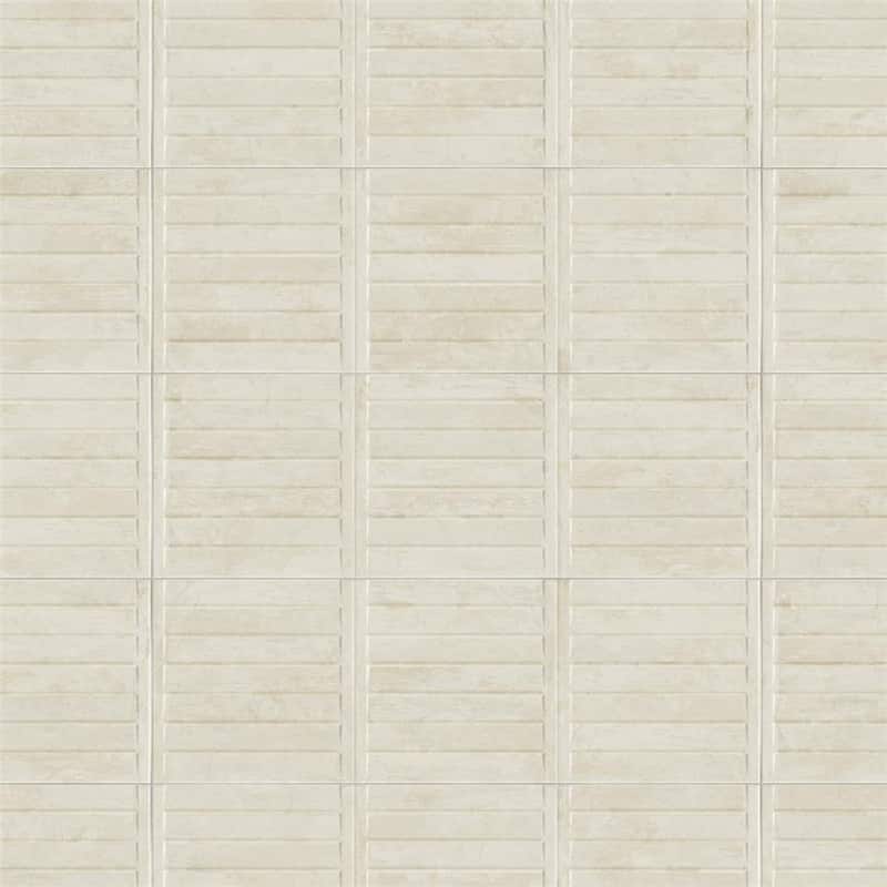 Merola Tile Habanera Decor Bone 11-7/8" x 35-1/2" Fluted Ceramic Wall Tile
