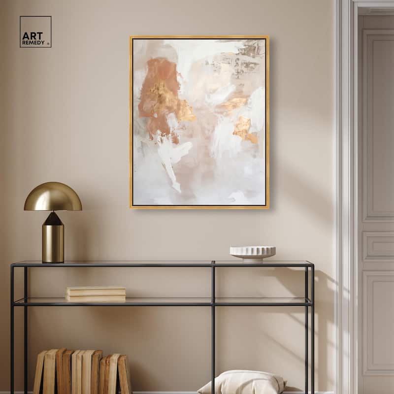 Gold-Trimmed Rose Quartz II Canvas by Art Remedy