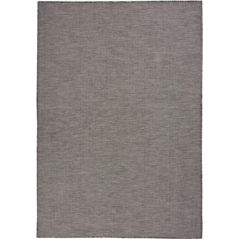 Nourison Selerno Indoor/Outdoor Solid Area Rug - 4'x6' - Charcoal
