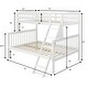 preview thumbnail 16 of 15, Twin over Full Bunk Bed Rubber Wood Convertible with Ladder Guardrail