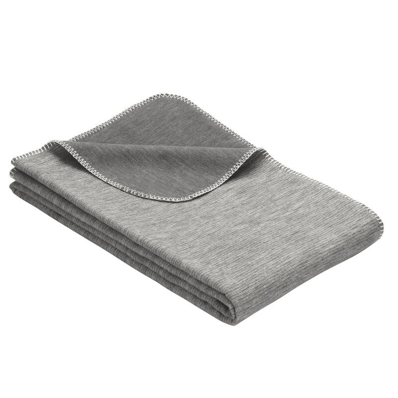 IBENA Melange Pure Cotton Baby & Children's Blanket 'Lausanne Mini' - Steel Grey