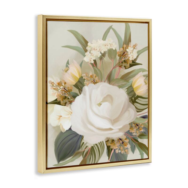 Stupell Charming Soft Rose Bundle Framed Floater Canvas Wall Art Design By House Fenway