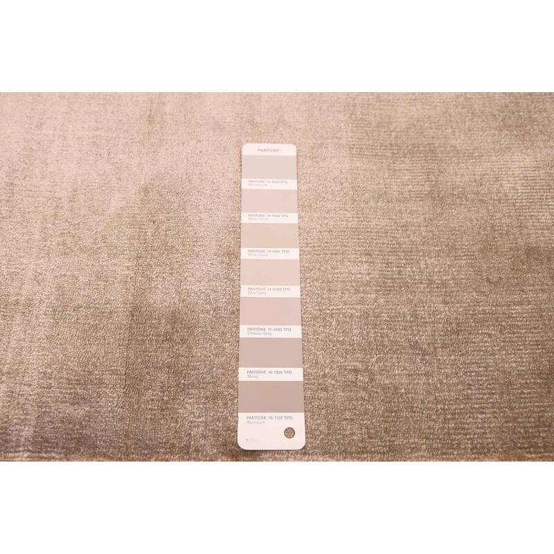 ECARPETGALLERY Hand Loomed Kashkuli Gabbeh Taupe Viscose Rug - 6'7 x 9'8