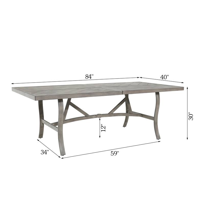 Outdoor Patio Aluminum Square Dining Table - Perfect for 8 Person