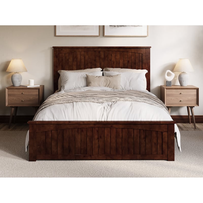 Naples Solid Wood Low Profile Platform Bed with Matching Footboard