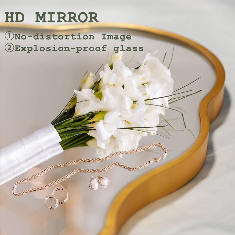 Scalloped Aluminum Alloy Framed Irregular Wall Mirror