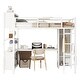 preview thumbnail 11 of 18, Full Size Metal Loft Bed with Wardrobe and L-shaped Desk and Shelves