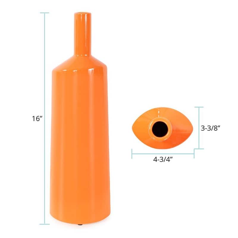 Allan Andrews Contemporary Glossy Orange Ceramic Vase