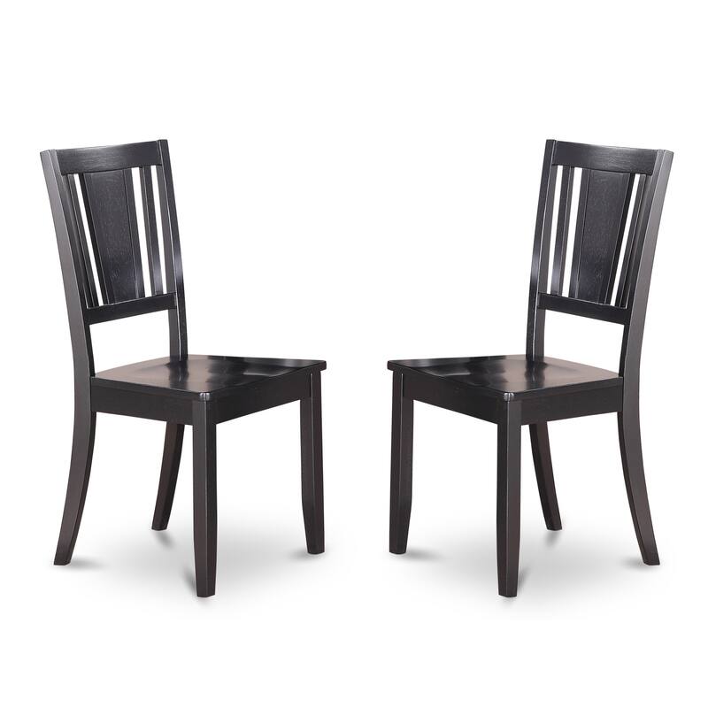 HomeStock 5-Piece Round Black Finish Solid Wood Top Dining table with 4 Chairs