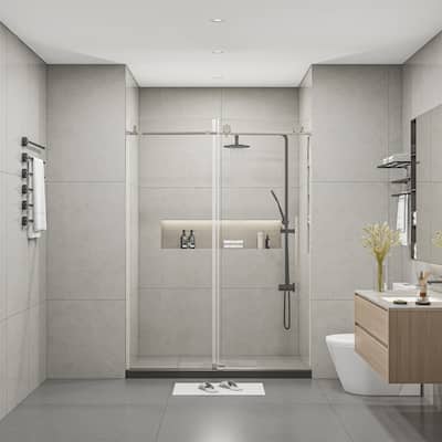 Frameless Shower Doors with Clear Tempered Glass