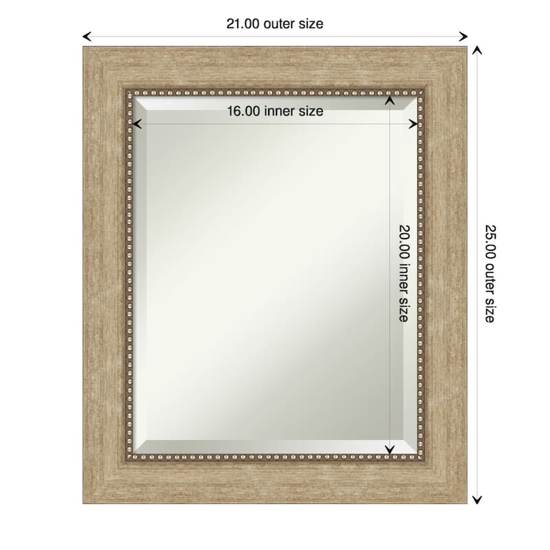 Beveled Wall Mirror - Astor Black Frame - 21 x 25-inch - Astor Champagne