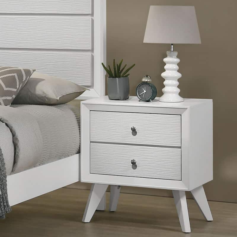 Furniture of America Kawi Modern 3-Piece White Wood Panel Bedroom Set