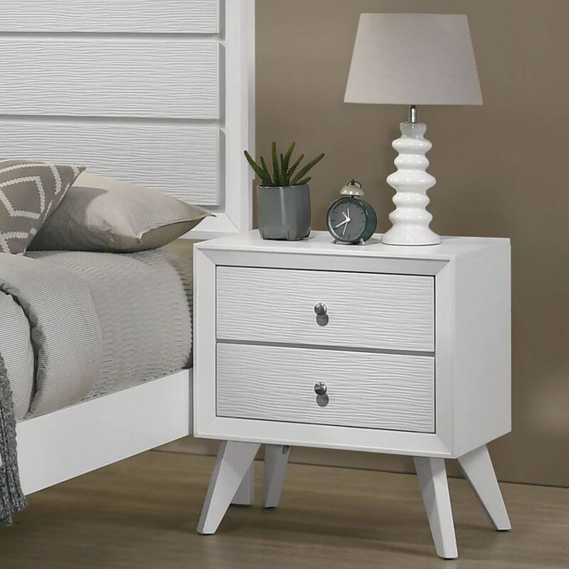 Furniture of America Kawi Modern 5-Piece White Wood Panel Bedroom Set