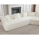 preview thumbnail 10 of 14, Creamy White Upholstered Sectional Sofa Modular 3 Seat Curved Sofa Couch - 3 Seater