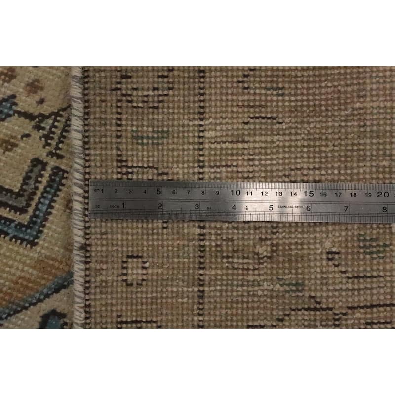 Hand Knotted Oriental 100% Wool Carpet Traditional Floral Beige & Ivories Tabriz Area Rug - 11' 1'' X 8' 3''