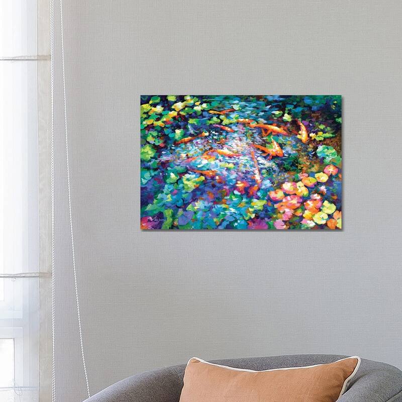 iCanvas "Koi Fish And Water Lilies II" by Leon Devenice Canvas Print - 18x26x1.5