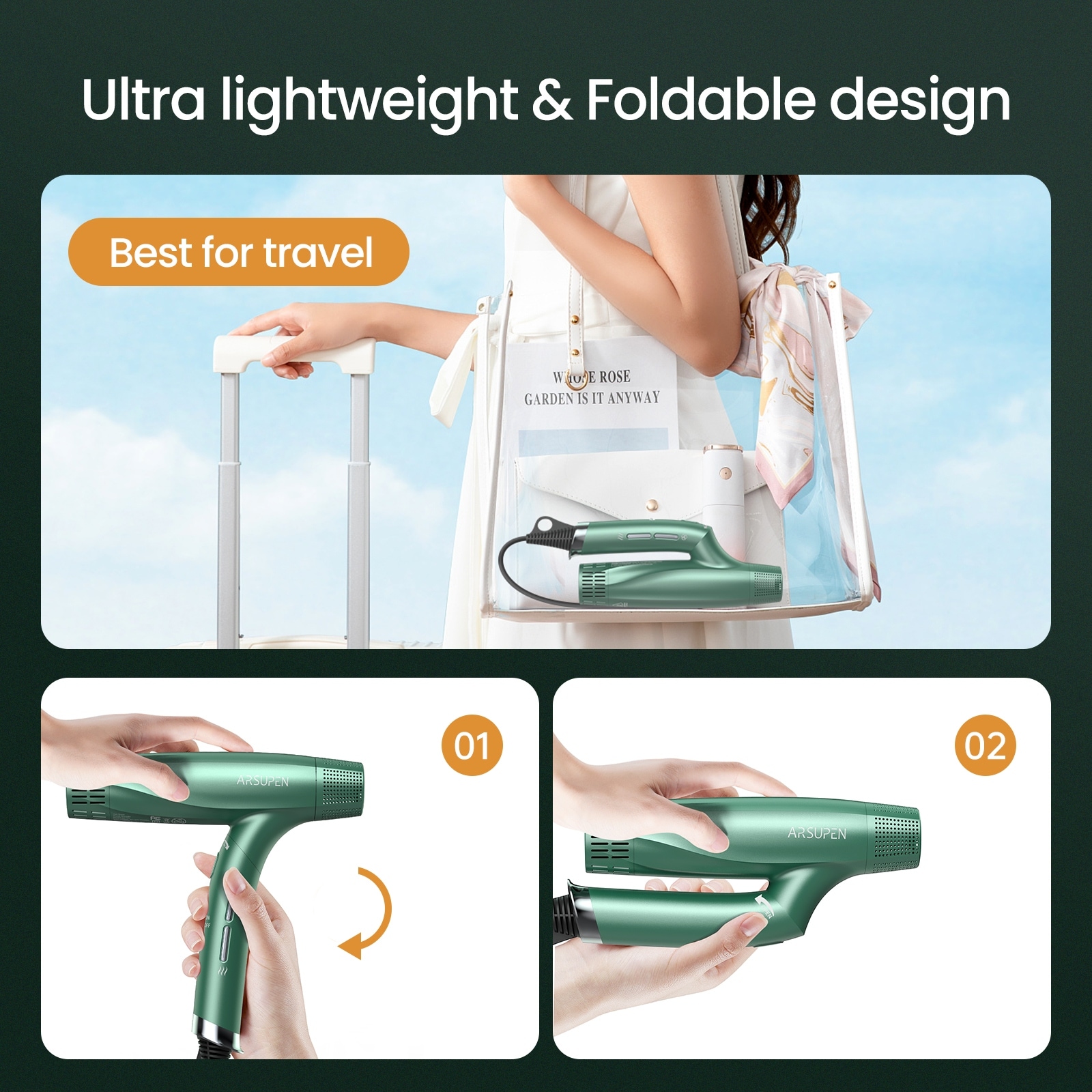 Professional High Speed Hair Blow Dryer with 3 Temps 3 Speeds