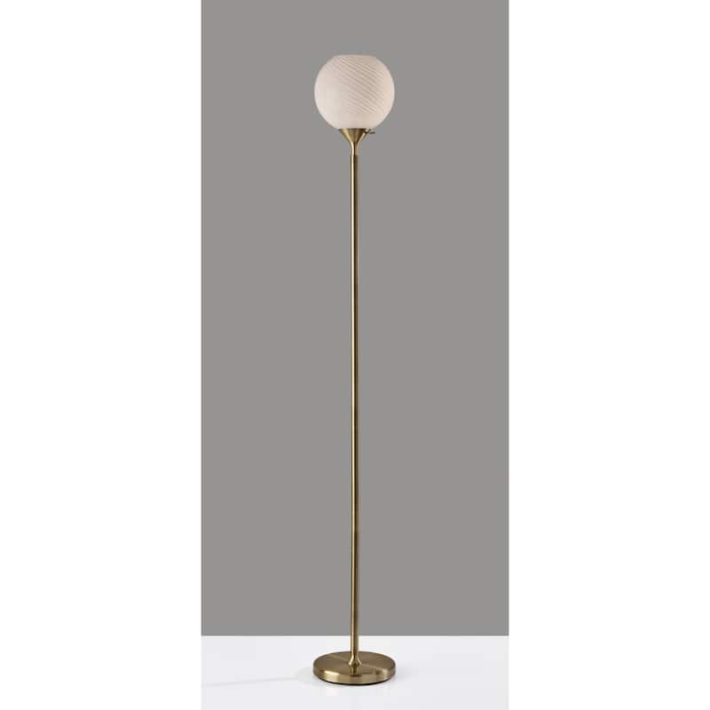Swirl Torchiere - Antique Brass