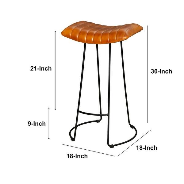 industrial-barstool-with-curved-faux-leather-seat-and-tubular-frame