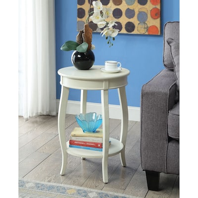 Clarissa Round Side Table with Bottom Shelf