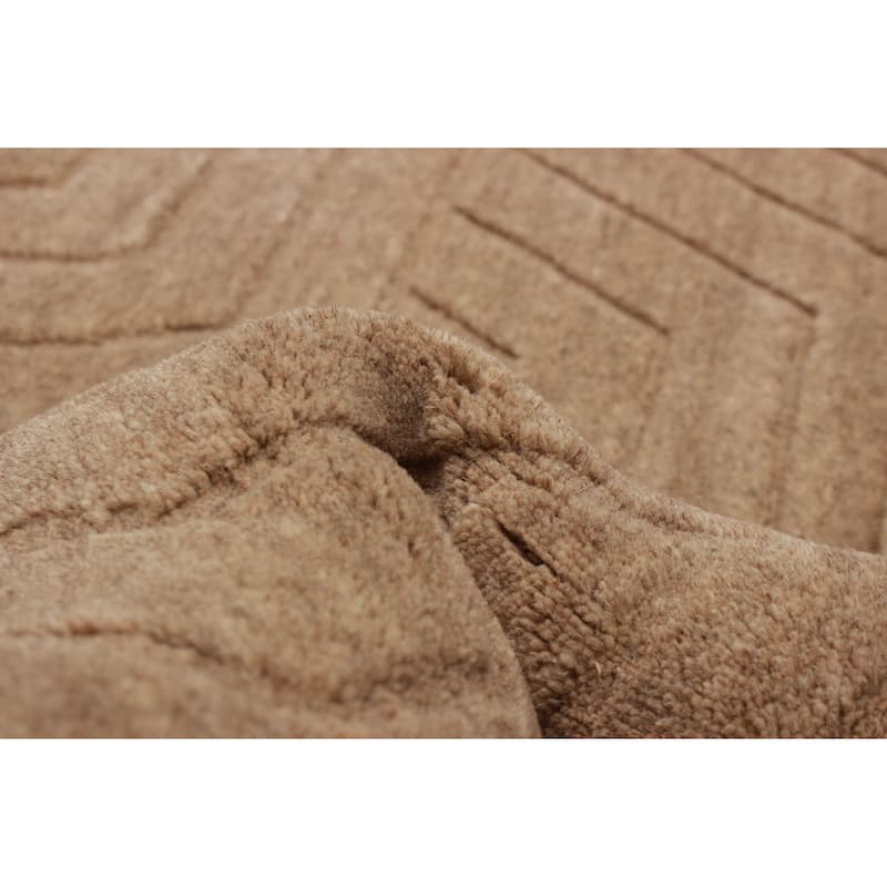 Kashkuli Gabbeh Tan Rug 3'11" x 3'11" - 3'11 x 3'11