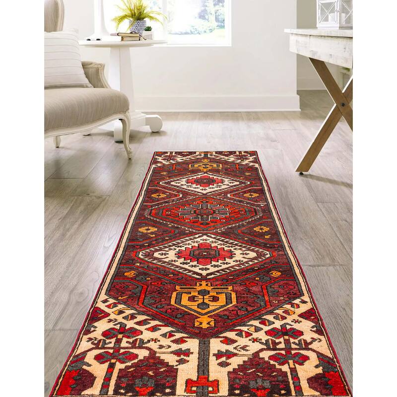 ECARPETGALLERY Hand-knotted Konya Anatolian Dark Red Wool Rug - 2'11 x 9'8