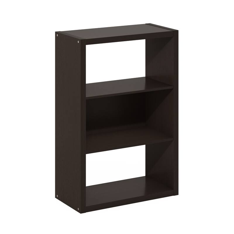 Furinno Viola 3-Tier Open Shelf Bookcase, Bookshelf, Dark Oak - Dark Oak