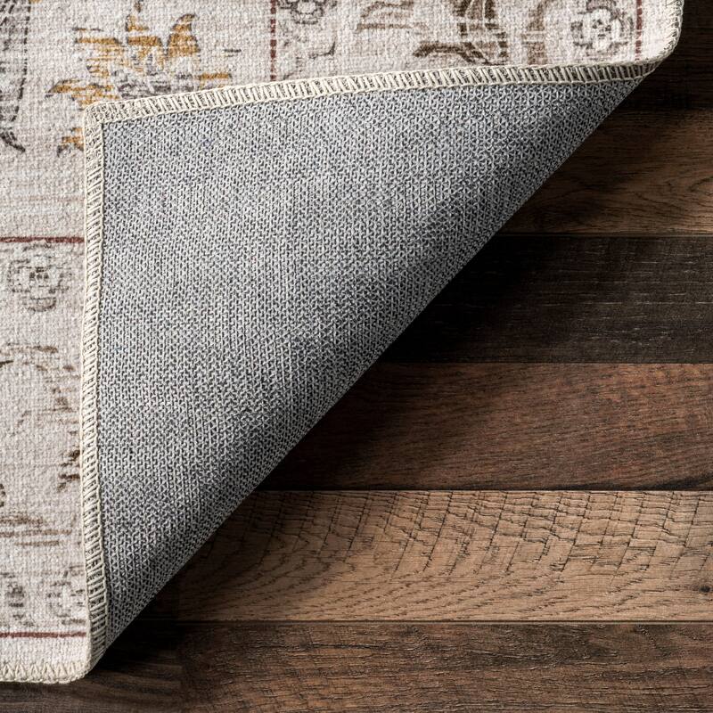 Nuloom Arwen SpinClean Vintage Traditional Machine Washable Area Rug