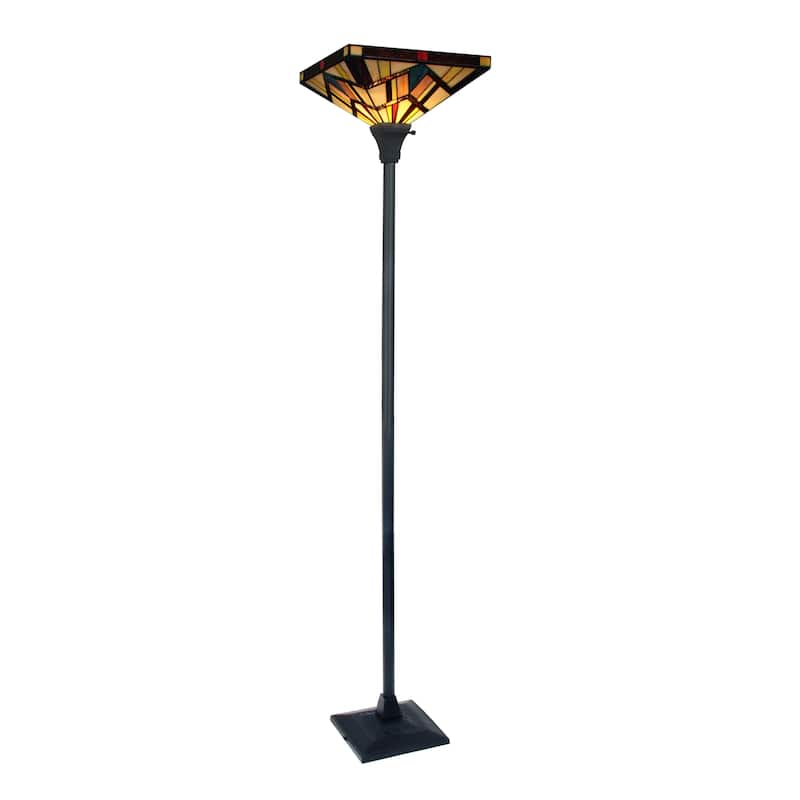 Tiffany-Style Mission Design 1-light Dark Bronze Floor Lamp