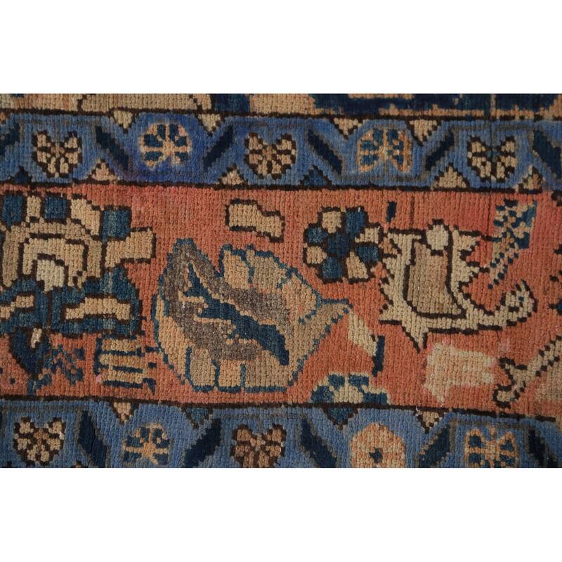 Orange Bakhtiari Persian Area Rug Hand-Knotted Wool Carpet - 6'8"x 9'9"