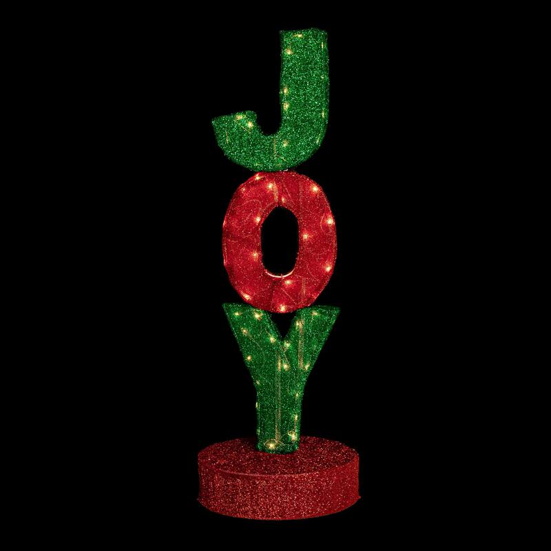 39" Lighted Red and Green 'Joy' Outdoor Christmas Sign