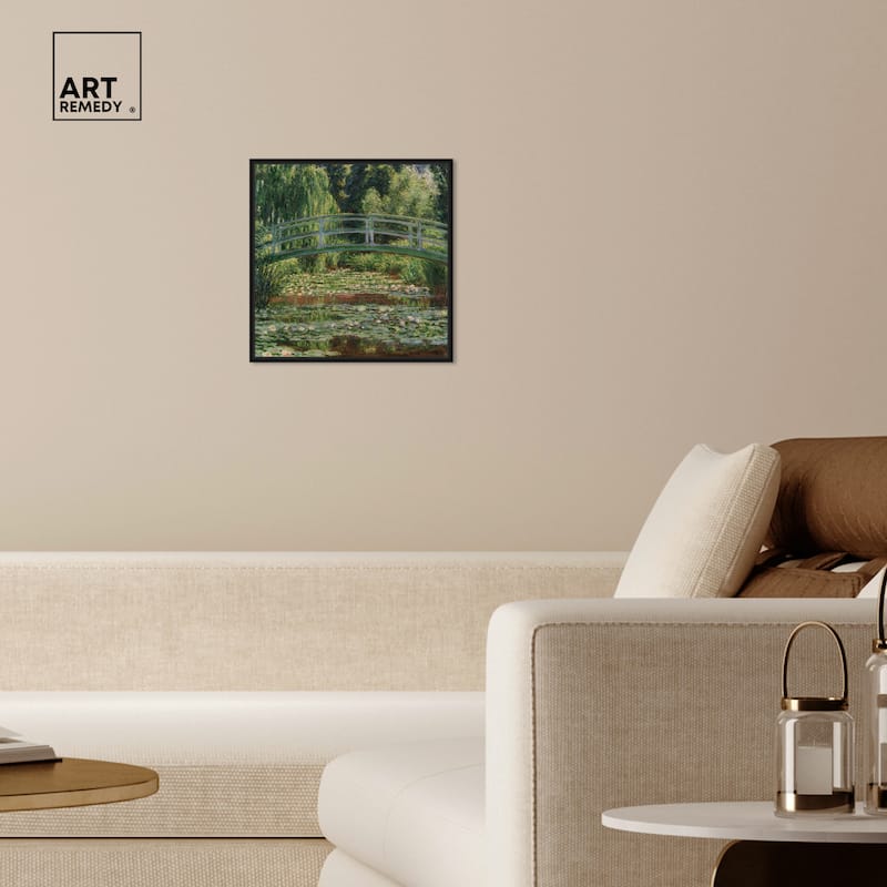 Art Remedy Monet The Japanese Footbridge And The Water Lily Pool Giverny Framed 1 Piece Canvas Wall Art