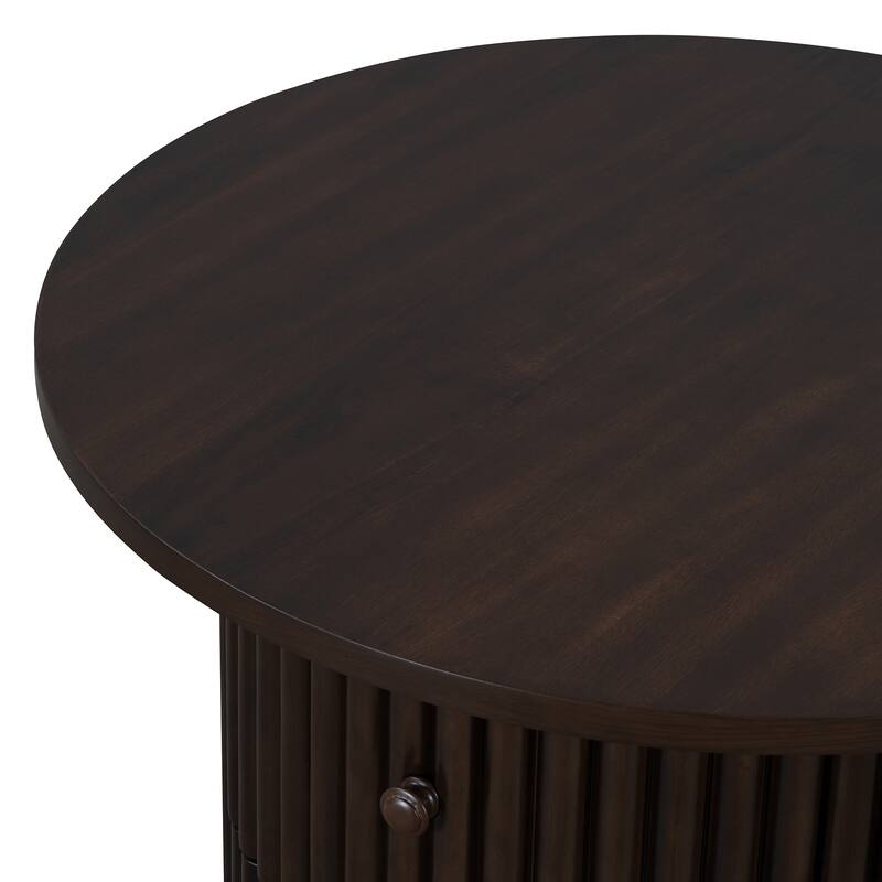 Round Coffee Table for Living Room with a Drawer