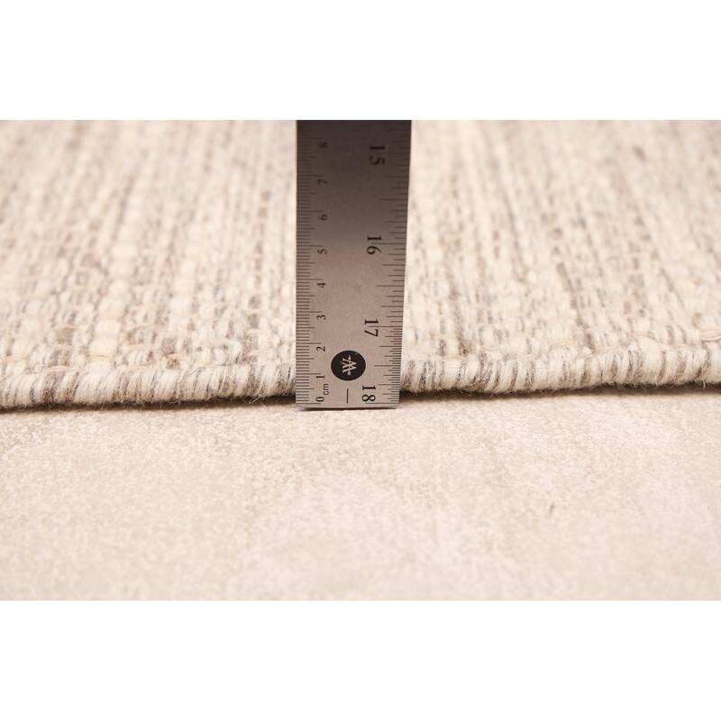 ECARPETGALLERY Braid weave Sienna Ivory Wool Rug - 5'1 x 7'11