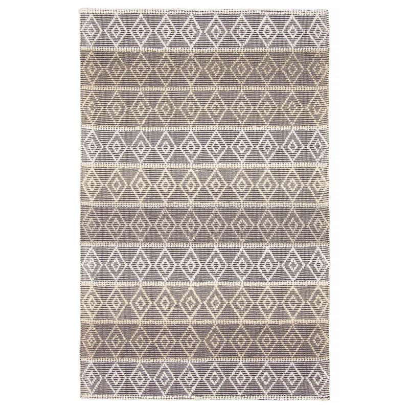 ECARPETGALLERY Braid weave Sienna Grey Wool Rug - 5'0 x 7'10 - Dark Grey - 5'0 x 7'10