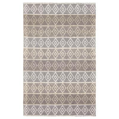 ECARPETGALLERY Braid weave Sienna Grey Wool Rug - 5'0 x 7'10