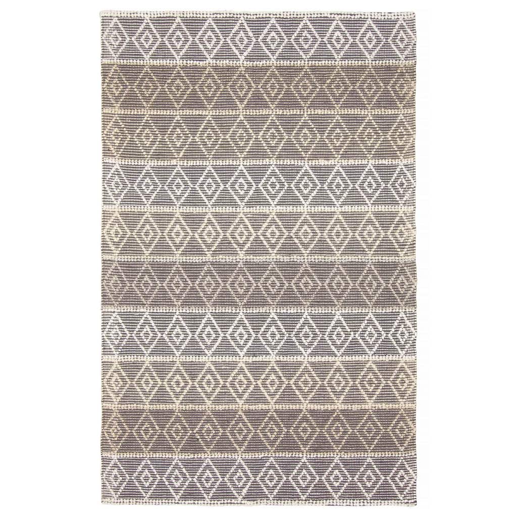ECARPETGALLERY Braid weave Sienna Grey Wool Rug - 5'0 x 7'10