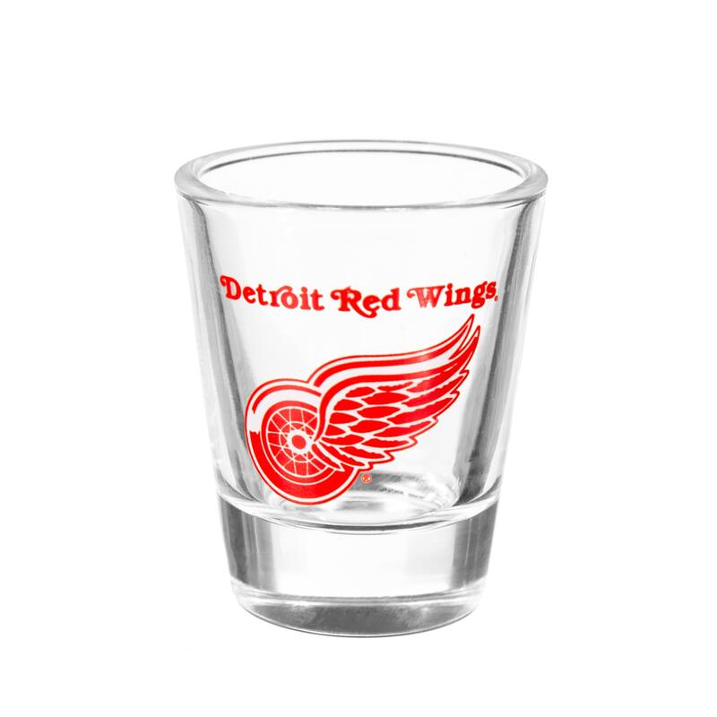 4-Piece Ceramic and Glass 2 oz. Shot Glass Set, Detroit Red Wings