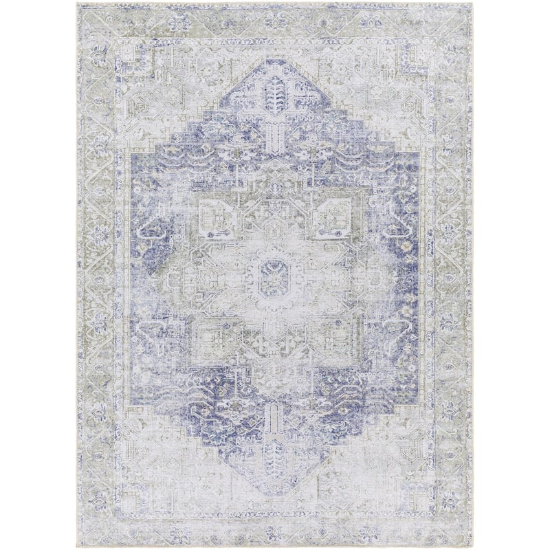 Livabliss Amelie Vintage Medallion Machine Washable Area Rug