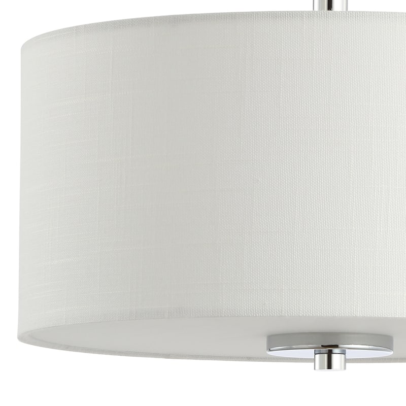 David 15" Metal LED Semi-Flush Mount, Oil Rubbed Bronze/White by JONATHAN Y